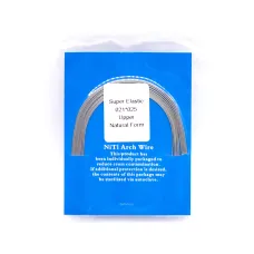 Дуга ортодонтическая NiTi прямоугольная 021x025, верхняя, SuperElastic Natural A-quality, 10 шт