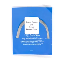 Дуга ортодонтическая NiTi круглая 018, нижняя, SuperElastic Natural A-quality, 10 шт