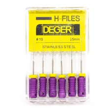 Файлы эндодонтические DEGER H-files, 10, 25 мм