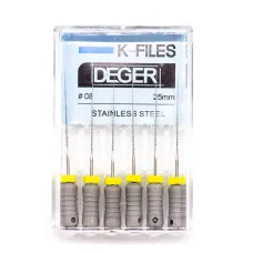 Файлы эндодонтические DEGER K-files, 08, 25 мм