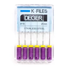 Файлы эндодонтические DEGER K-files, 10, 25 мм