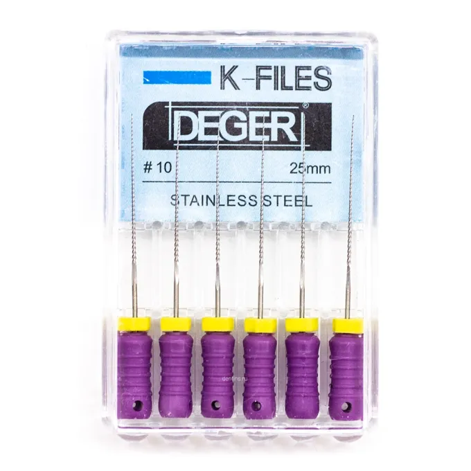 Файлы эндодонтические DEGER K-files, 10, 25 мм