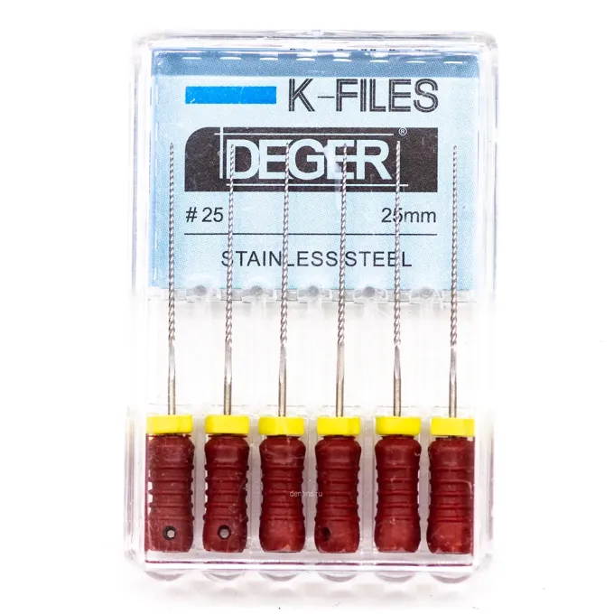 Файлы эндодонтические DEGER K-files, 25, 25 мм