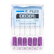 Файлы эндодонтические DEGER K-files, 10, 21 мм