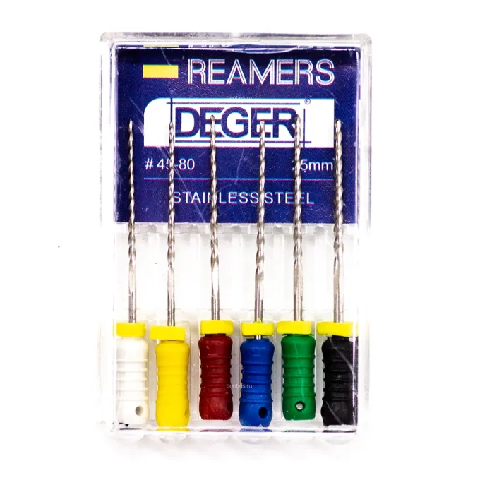 Файлы эндодонтические DEGER K-reamers, 45-80, 25 мм