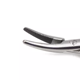 Иглодержатель микрохирургический Кастровьехо (Castroviejo) TC Flat Gold, 14 см, изогнутый