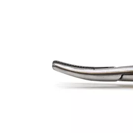 Иглодержатель микрохирургический Кастровьехо (Castroviejo) TC Flat Gold, 14 см, изогнутый