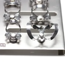 Набор из 12 клампов для коффердама с подставкой Silver