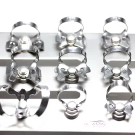 Набор из 12 клампов для коффердама с подставкой Silver