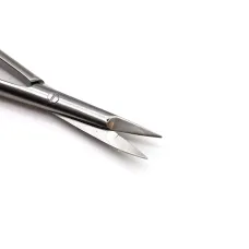 Ножницы микрохирургические Кастровьехо (Castroviejo) TC Knurling Gold, 18 см, изогнутые