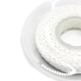 Эластичная цепочка для брекетов, белая, короткая