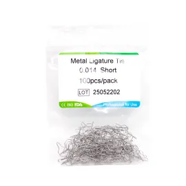 Металлическая лигатура, короткая, 0.014, 100 шт
