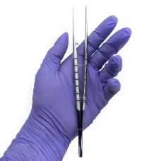 Пинцет микрохирургический Round Blue, прямой